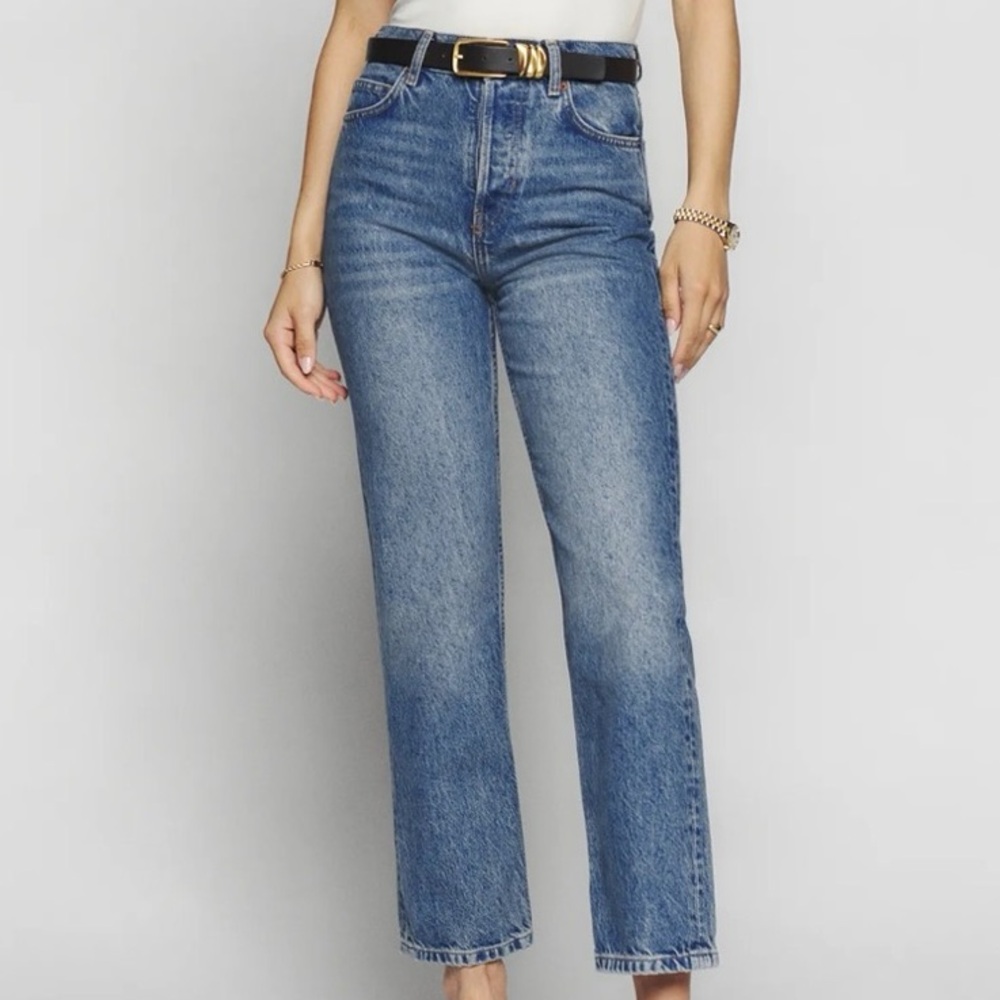 Reformation Cynthia High Rise Cropped Jeans - Colorado wash, size 29